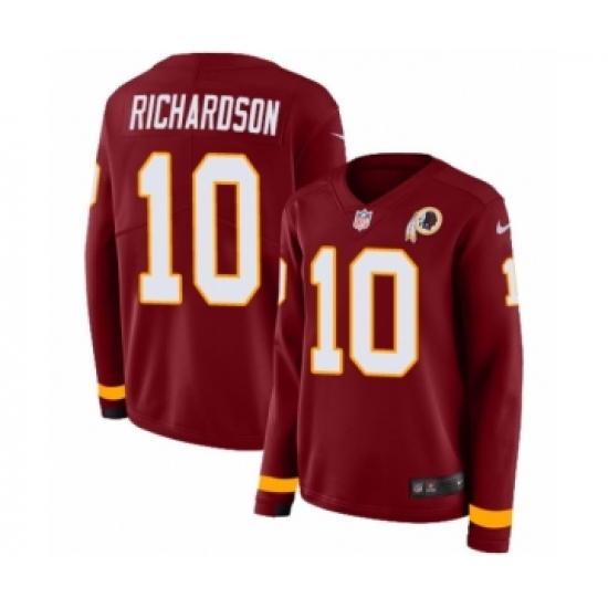 Women's Nike Washington Redskins 10 Paul Richardson Limited Burgundy Therma Long Sleeve NFL Jersey