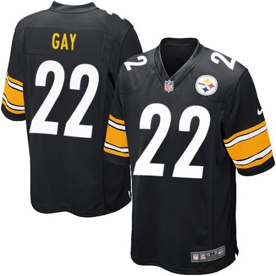 Men's Nike Pittsburgh Steelers 22 William Gay Game Black Team Color NFL Jersey