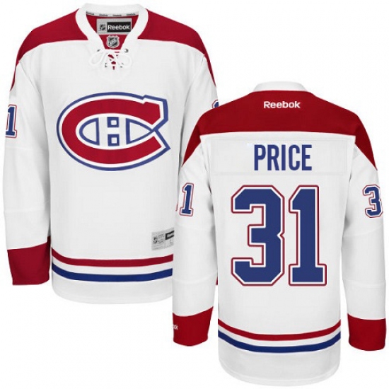 Women's Reebok Montreal Canadiens 31 Carey Price Authentic White Away NHL Jersey