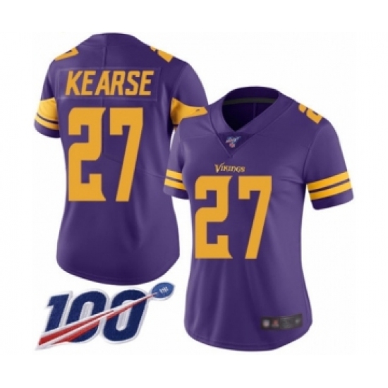 Women's Minnesota Vikings 27 Jayron Kearse Limited Purple Rush Vapor Untouchable 100th Season Football Jersey