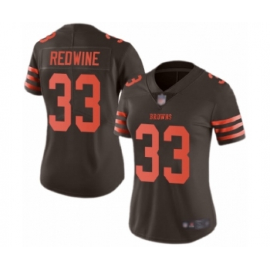 Women's Cleveland Browns 33 Sheldrick Redwine Limited Brown Rush Vapor Untouchable Football Jersey