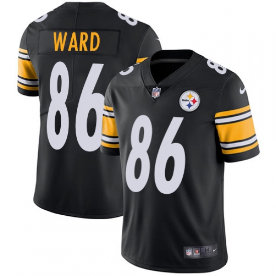 Men's Nike Pittsburgh Steelers 86 Hines Ward Black Team Color Vapor Untouchable Limited Player NFL Jersey