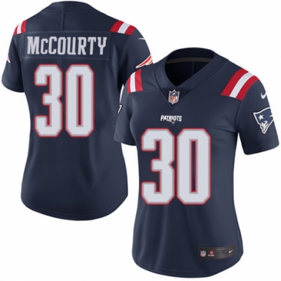 Women's Nike New England Patriots 30 Jason McCourty Limited Navy Blue Rush Vapor Untouchable NFL Jersey