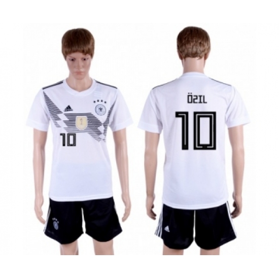 Germany 10 Ozil White Home Soccer Country Jersey