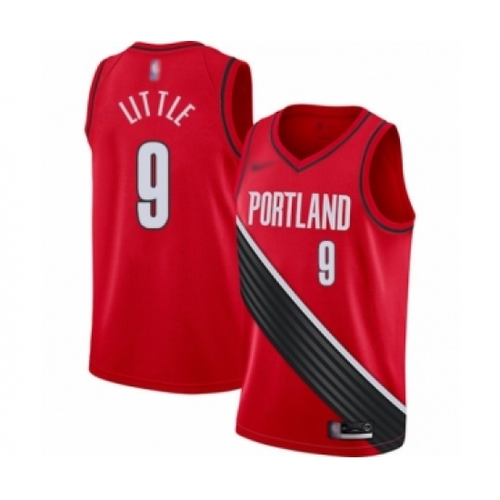 Men's Portland Trail Blazers 9 Nassir Little Authentic Red Finished Basketball Jersey - Statement Edition