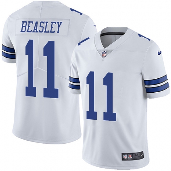Men's Nike Dallas Cowboys 11 Cole Beasley White Vapor Untouchable Limited Player NFL Jersey