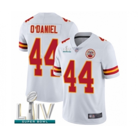 Youth Kansas City Chiefs 44 Dorian O'Daniel White Vapor Untouchable Limited Player Super Bowl LIV Bound Football Jersey