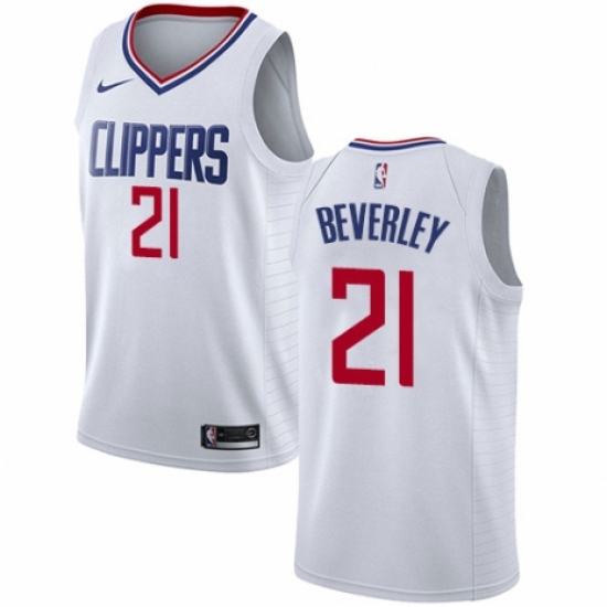 Youth Nike Los Angeles Clippers 21 Patrick Beverley Authentic White NBA Jersey - Association Edition