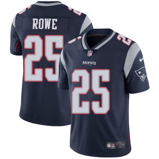 Men's Nike New England Patriots 25 Eric Rowe Navy Blue Team Color Vapor Untouchable Limited Player NFL Jersey