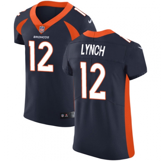 Men's Nike Denver Broncos 12 Paxton Lynch Navy Blue Alternate Vapor Untouchable Elite Player NFL Jersey