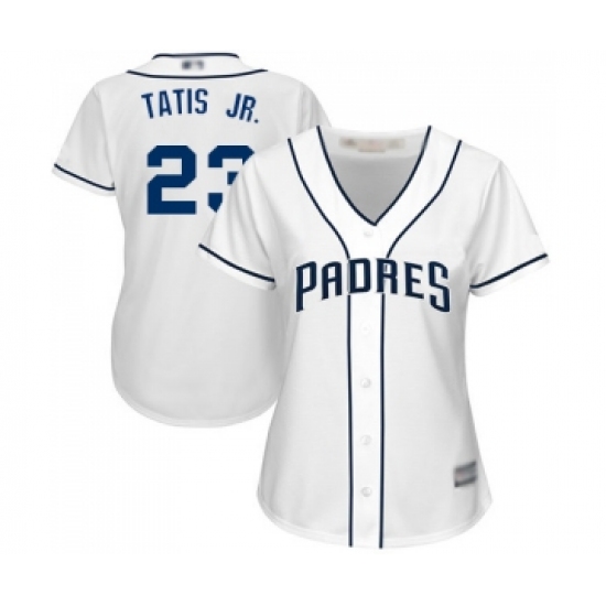 Women's San Diego Padres 23 Fernando Tatis Jr. Replica White Home Cool Base Baseball Jersey