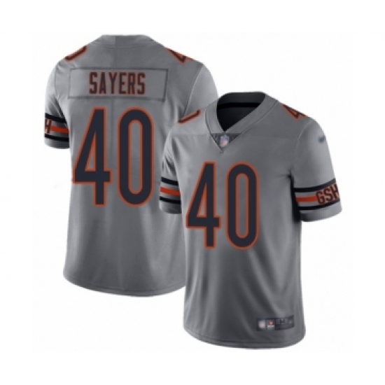 Men's Chicago Bears 40 Gale Sayers Limited Silver Inverted Legend Football Jersey