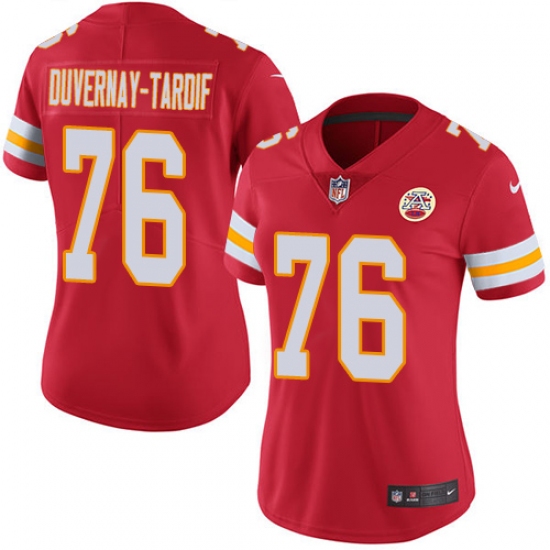 Women's Nike Kansas City Chiefs 76 Laurent Duvernay-Tardif Red Team Color Vapor Untouchable Limited Player NFL Jersey