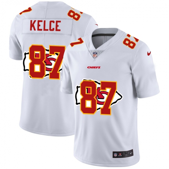 Men's Kansas City Chiefs 87 Travis Kelce White Nike White Shadow Edition Limited Jersey