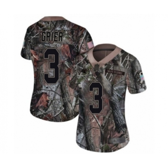 Women's Carolina Panthers 3 Will Grier Camo Rush Realtree Limited Football Jersey