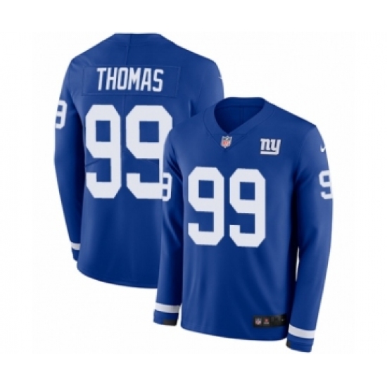 Youth Nike New York Giants 99 Robert Thomas Limited Royal Blue Therma Long Sleeve NFL Jersey