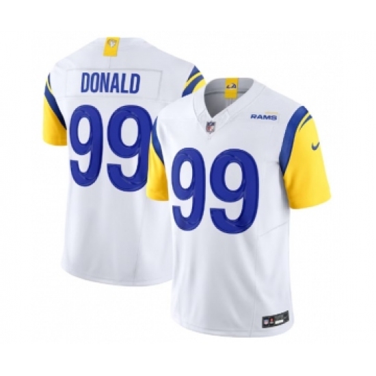 Men's Nike Los Angeles Rams 99 Aaron Donald White 2023 F.U.S.E. Vapor Untouchable Limited Stitched Jersey