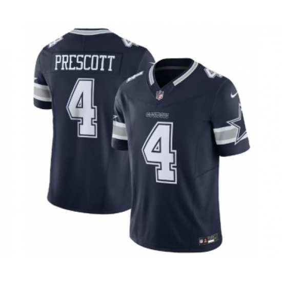 Men's Nike Dallas Cowboys 4 Dak Prescott Navy 2023 F.U.S.E. Vapor Limited Stitched Football Jersey