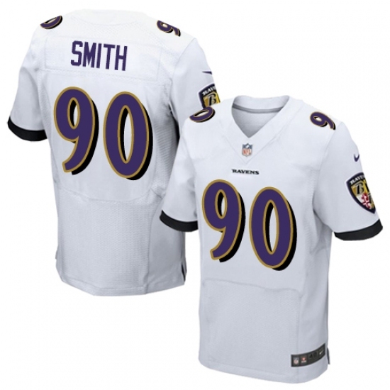 Men's Nike Baltimore Ravens 90 Za Darius Smith Elite White NFL Jersey