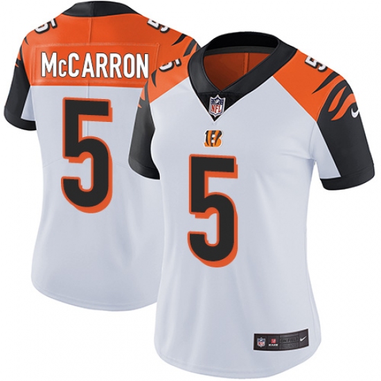 Women's Nike Cincinnati Bengals 5 AJ McCarron Vapor Untouchable Limited White NFL Jersey
