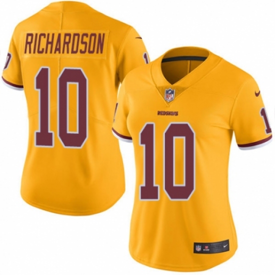 Women's Nike Washington Redskins 10 Paul Richardson Limited Gold Rush Vapor Untouchable NFL Jersey