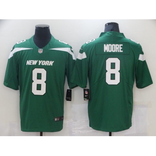 Men's New York Jets 8 Elijah Moore Nike Gotham Green 2021 NFL Draft Pick Player Leopard Jersey