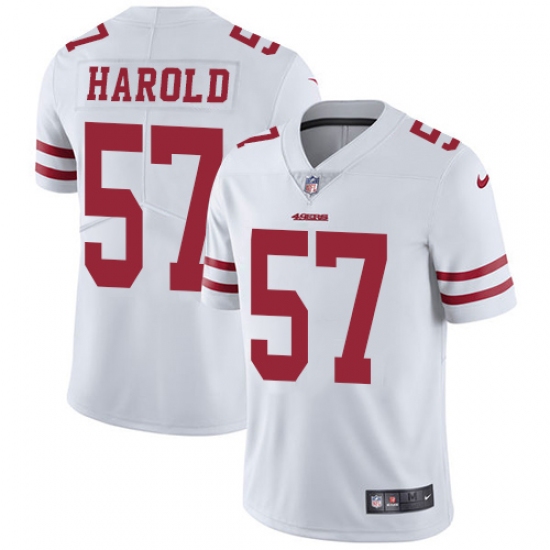 Men's Nike San Francisco 49ers 57 Eli Harold White Vapor Untouchable Limited Player NFL Jersey