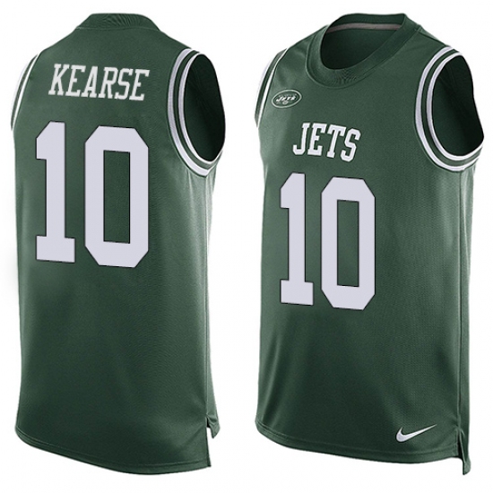Men's Nike New York Jets 10 Jermaine Kearse Limited Green Player Name & Number Tank Top NFL Jersey