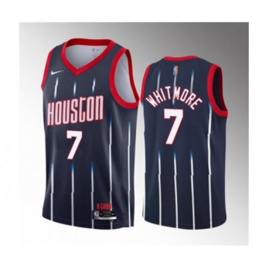 Men's Houston Rockets 7 Cam Whitmore Navy 2023 Draft Classic Edition Stitched Basketball Jersey