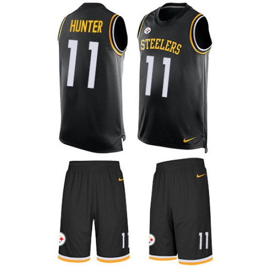 Men's Nike Pittsburgh Steelers 11 Justin Hunter Limited Black Tank Top Suit NFL Jersey