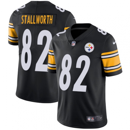 Youth Nike Pittsburgh Steelers 82 John Stallworth Black Team Color Vapor Untouchable Limited Player NFL Jersey