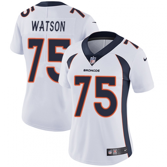 Women's Nike Denver Broncos 75 Menelik Watson White Vapor Untouchable Limited Player NFL Jersey