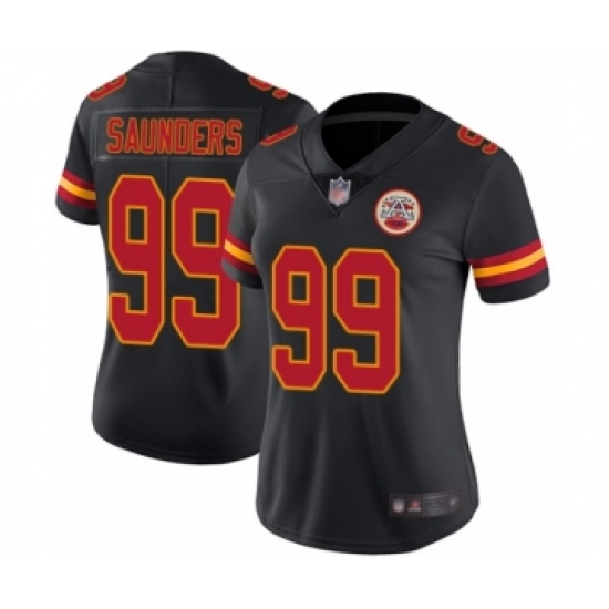 Women's Kansas City Chiefs 99 Khalen Saunders Limited Black Rush Vapor Untouchable Football Jersey