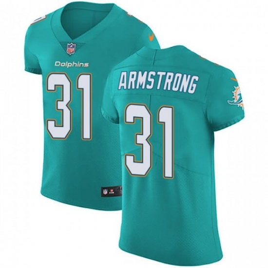 Nike Miami Dolphins 31 Cornell Armstrong Aqua Green Team Color Men's Stitched NFL Vapor Untouchable Elite Jersey