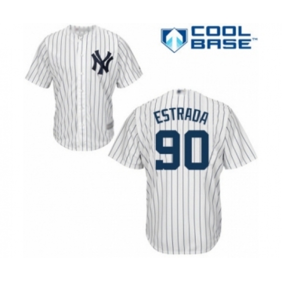 Youth New York Yankees 90 Thairo Estrada Authentic White Home Baseball Player Jersey