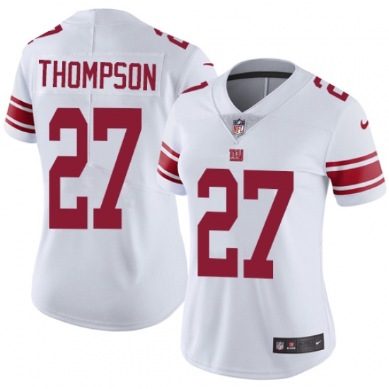 Women's Nike New York Giants 27 Darian Thompson White Vapor Untouchable Limited Player NFL Jersey