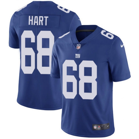 Men's Nike New York Giants 68 Bobby Hart Royal Blue Team Color Vapor Untouchable Limited Player NFL Jersey