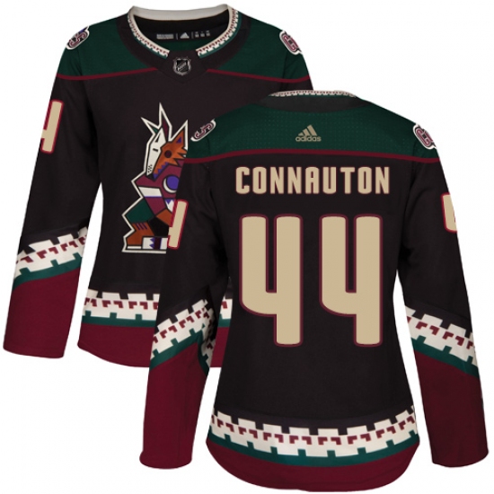 Women's Adidas Arizona Coyotes 44 Kevin Connauton Authentic Black Alternate NHL Jersey