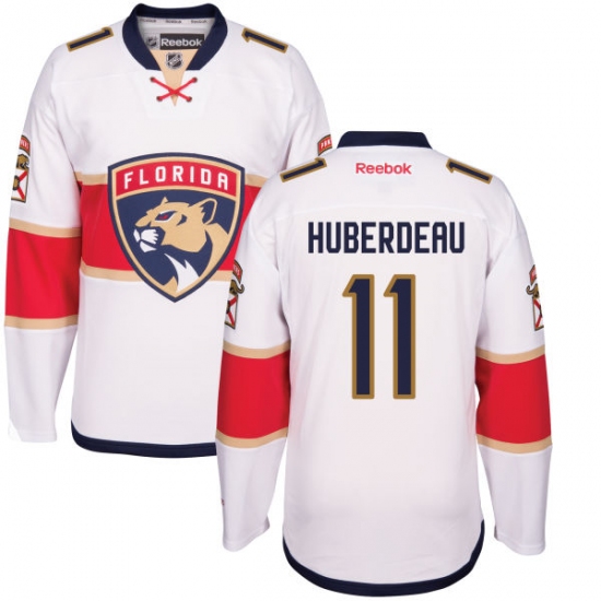 Men's Reebok Florida Panthers 11 Jonathan Huberdeau Authentic White Away NHL Jersey