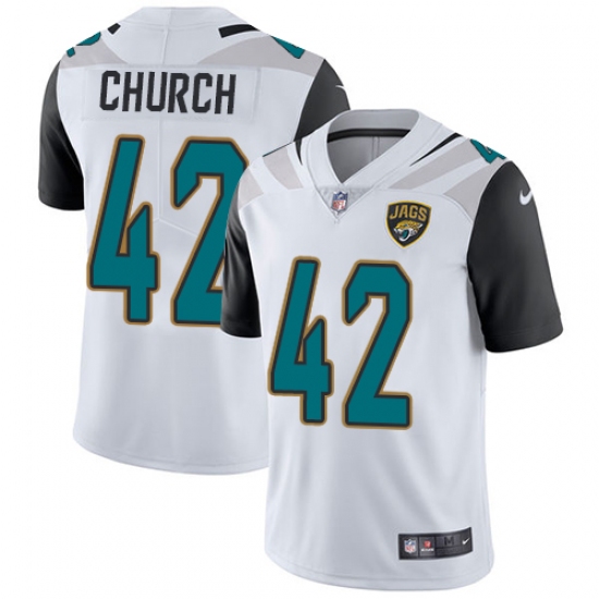 Youth Nike Jacksonville Jaguars 42 Barry Church White Vapor Untouchable Limited Player NFL Jersey