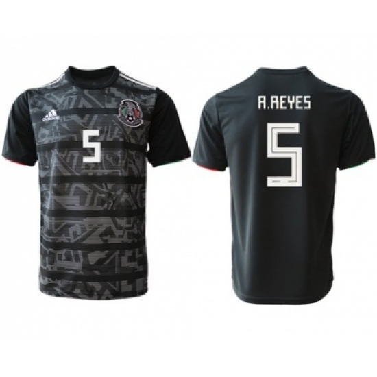 Mexico 5 A.Reyes Black Soccer Country Jersey