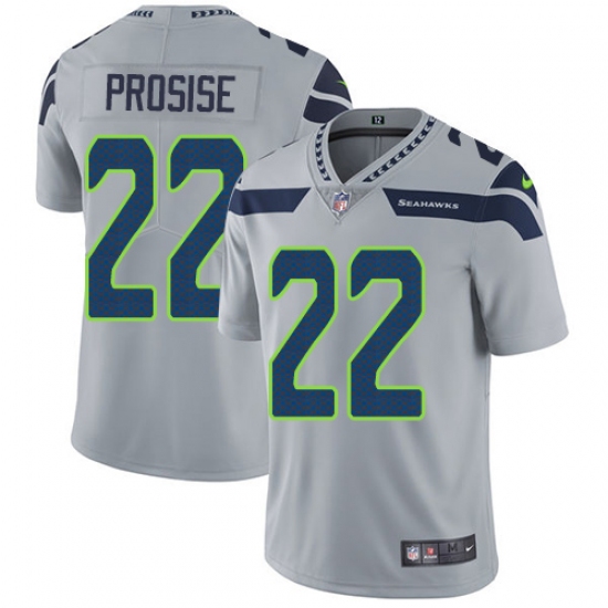 Youth Nike Seattle Seahawks 22 C. J. Prosise Elite Grey Alternate NFL Jersey