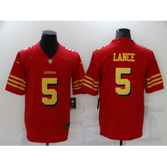 Men's San Francisco 49ers 5 Trey Lance Red Gold Untouchable Limited Jersey