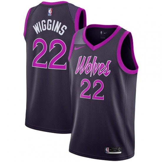 Men's Nike Minnesota Timberwolves 22 Andrew Wiggins Swingman Purple NBA Jersey - City Edition