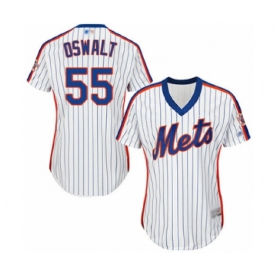 Women's New York Mets 55 Corey Oswalt Authentic White Alternate Cool Base Baseball Player Jersey