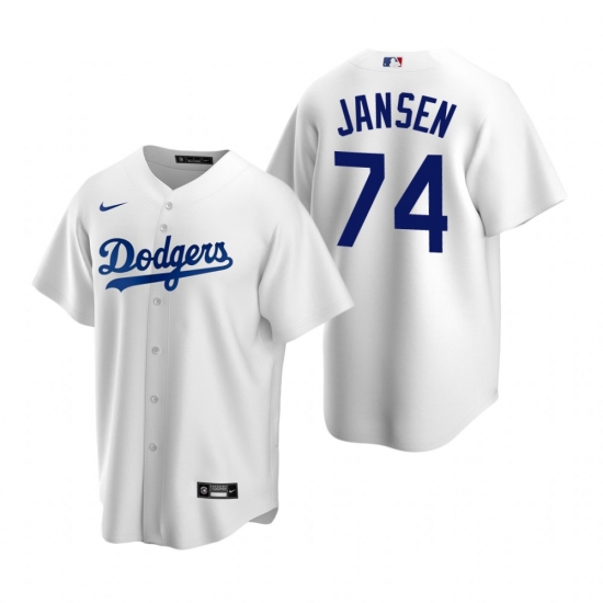 Men's Nike Los Angeles Dodgers 74 Kenley Jansen White Home Stitched Baseball Jersey
