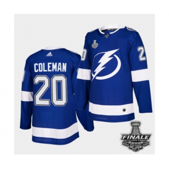 Men's Adidas Lightning 20 Blake Coleman Blue Home Authentic 2021 Stanley Cup Jersey
