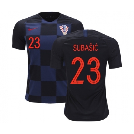 Croatia 23 Subasic Away Kid Soccer Country Jersey