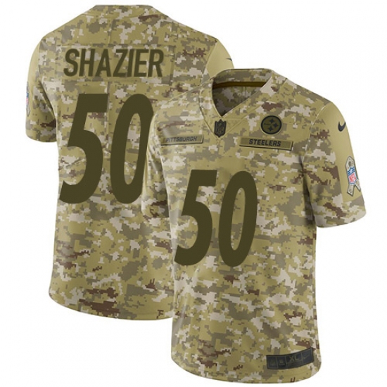Men's Nike Pittsburgh Steelers 50 Ryan Shazier Limited Camo 2018 Salute to Service NFL Jersey