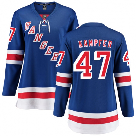Women's New York Rangers 47 Steven Kampfer Fanatics Branded Royal Blue Home Breakaway NHL Jersey